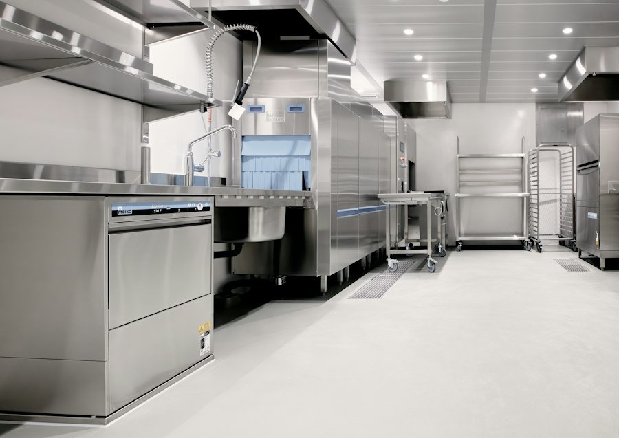 Large stainless steel commercial kitchen ready for higher-volume production